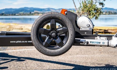 GFAB Alloy Single Black Jetski Trailer - spare wheel